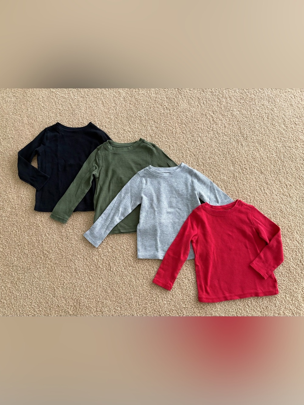 Old Navy Kids Long-Sleeve Thermal Tops - Black, Olive, Gray & Red
